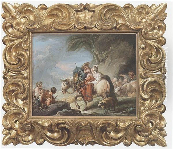 La Carovana Oil Painting by Jean Baptiste Henri Deshays