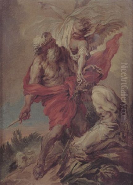 Le Sacrifice D'abraham Oil Painting by Jean Baptiste Henri Deshays