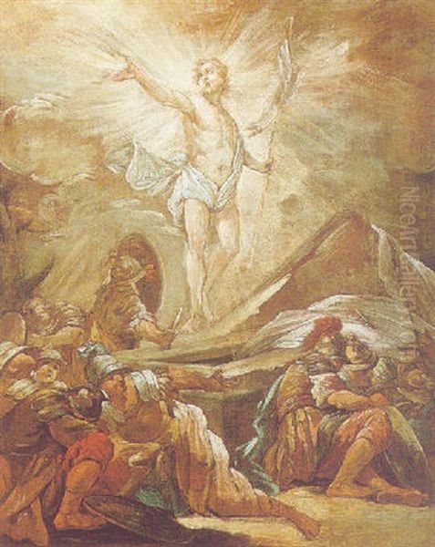 La Resurrection Oil Painting by Jean Baptiste Henri Deshays