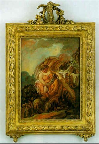 L'enfance De Bacchus Oil Painting by Jean Baptiste Henri Deshays