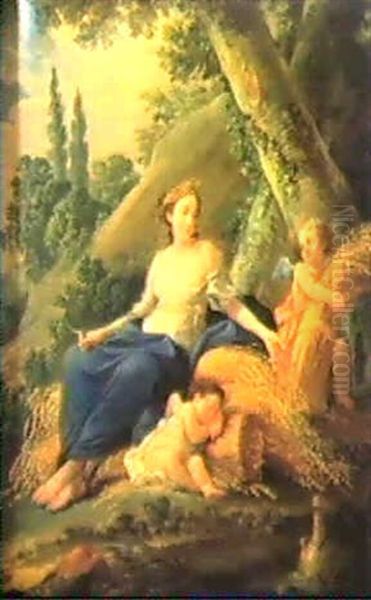 Allegory Of Autumn Oil Painting by Jean Baptiste Henri Deshays