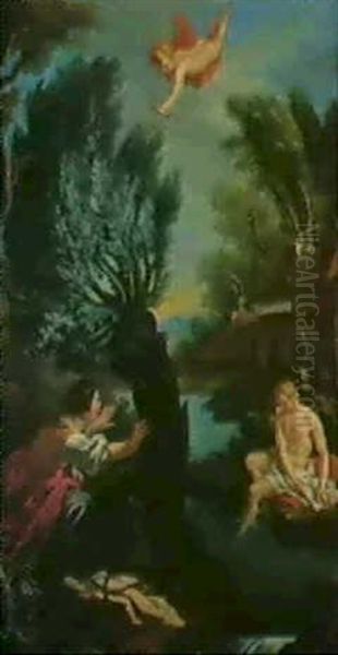 Guillot Dans L'arbre Le Cas De Conscience Oil Painting by Jean Baptiste Henri Deshays