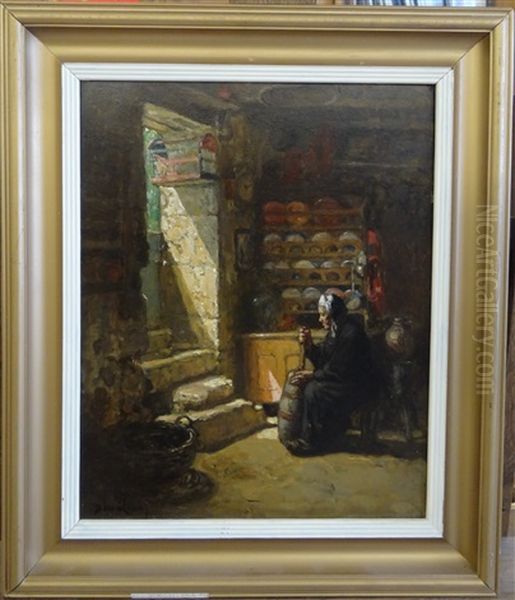 La Barateuse Oil Painting by Louis Marie Desire-Lucas