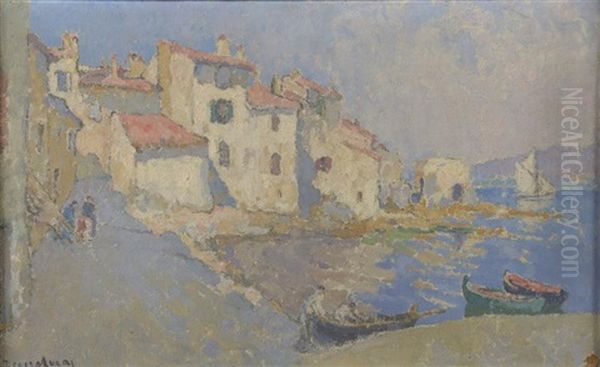 Le Vieux Port De Saint-tropez Oil Painting by Louis Marie Desire-Lucas