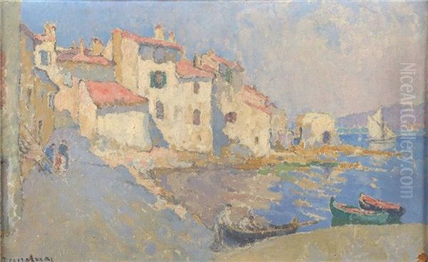 Le Vieux Port De Saint-tropez Oil Painting by Louis Marie Desire-Lucas