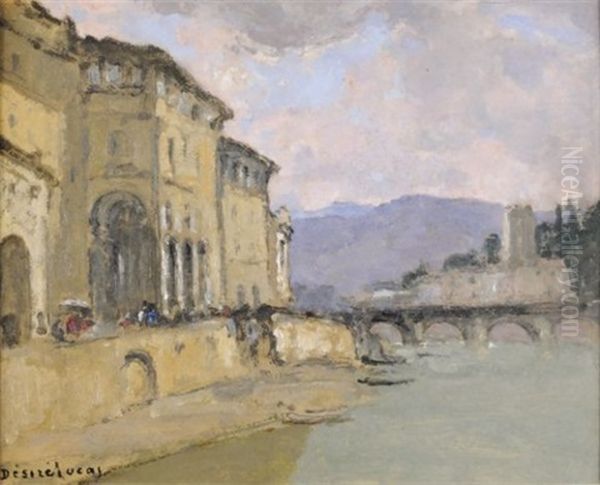 Les Offices De Florence Oil Painting by Louis Marie Desire-Lucas