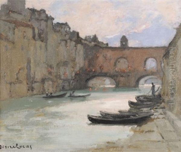 Ponte Vecchio Le Soir A Florence by Louis Marie Desire-Lucas