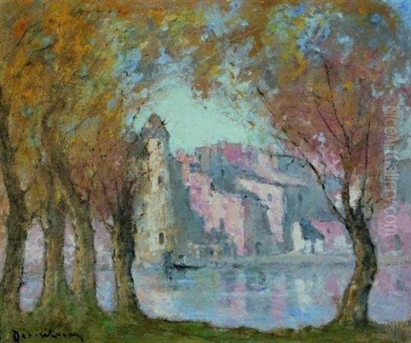 Automne A Espalion Oil Painting by Louis Marie Desire-Lucas