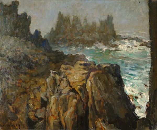 Pointe Du Creac'h Ouessant Oil Painting by Louis Marie Desire-Lucas