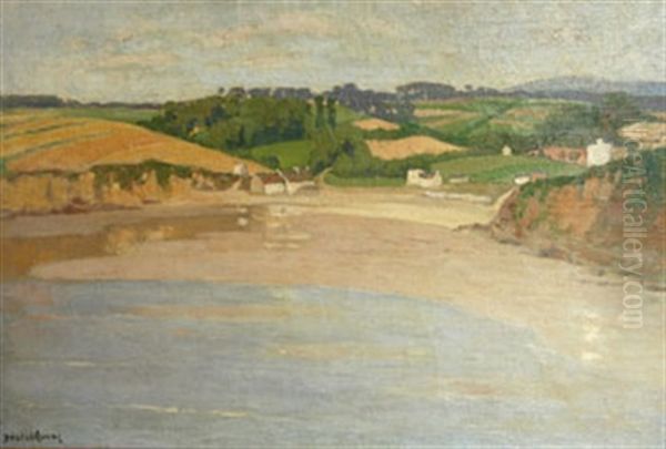 La Plage Du Ris, Douarnenez Oil Painting by Louis Marie Desire-Lucas