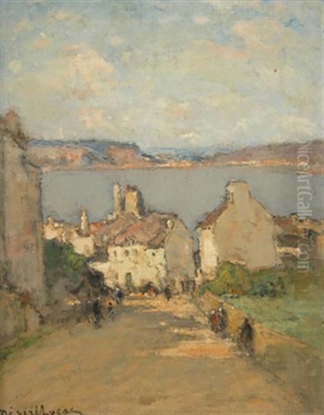 Ruelle Animee En Bretagne Oil Painting by Louis Marie Desire-Lucas