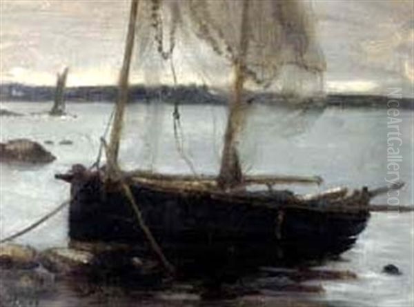 La Barque Au Crepuscule Oil Painting by Louis Marie Desire-Lucas