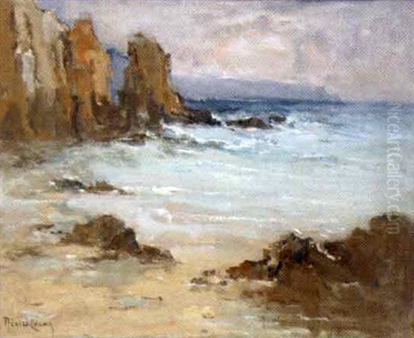 Le Rocher Des Anglais A Camaret Oil Painting by Louis Marie Desire-Lucas