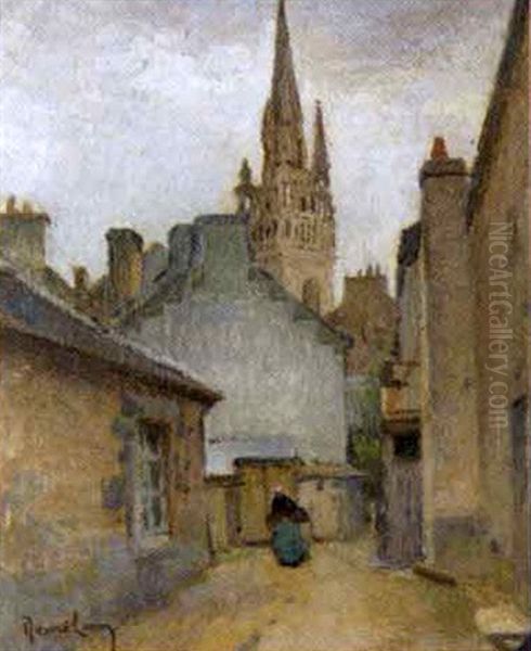 Bretonne Au Panier Pres De L'eglise Oil Painting by Louis Marie Desire-Lucas