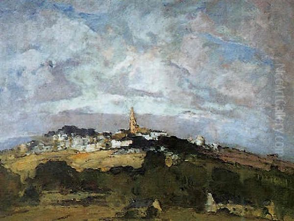 Le Village Et Le Clocher De Ploare Oil Painting by Louis Marie Desire-Lucas