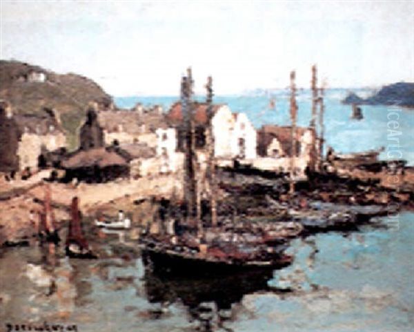 Le Port De Camaret Oil Painting by Louis Marie Desire-Lucas