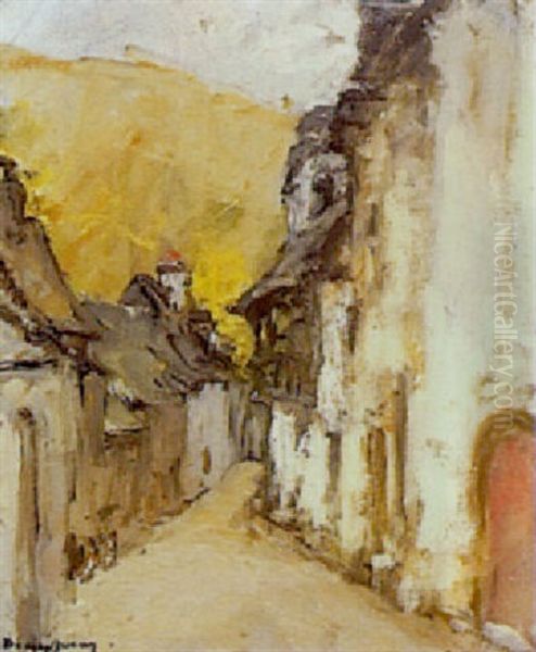 Rue De Village Oil Painting by Louis Marie Desire-Lucas