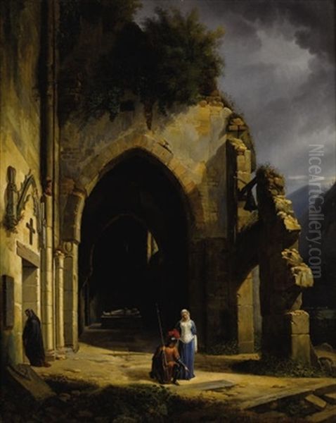 Ancestral Grounds Oil Painting by Francois Barthelemy Augustin Desmoulins