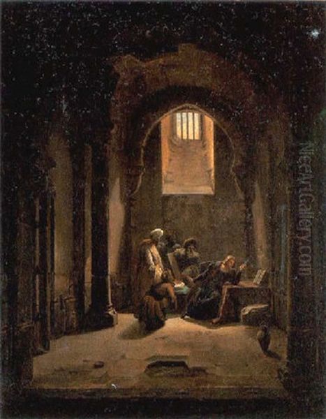 Saint Louis Emprisonne Oil Painting by Francois Barthelemy Augustin Desmoulins