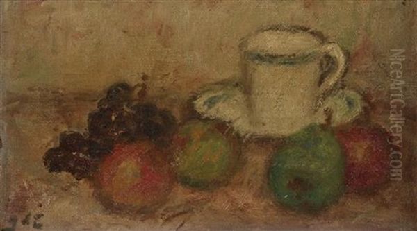 Still Life With Fruits And Cup Oil Painting by Georges d'Espagnat