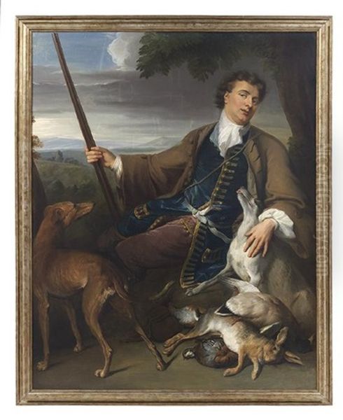 Self-portrait As A Hunter Oil Painting by Alexandre Francois Desportes