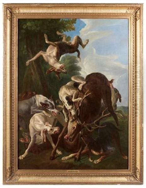 L'hallali Du Cerf Oil Painting by Alexandre Francois Desportes