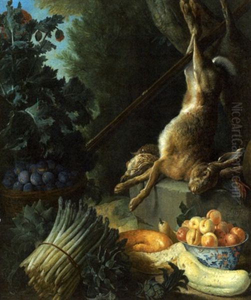 Nature Morte Au Lievre Oil Painting by Alexandre Francois Desportes