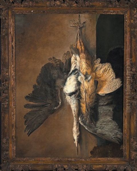 Nature Morte With Game Birds Oil Painting by Alexandre Francois Desportes