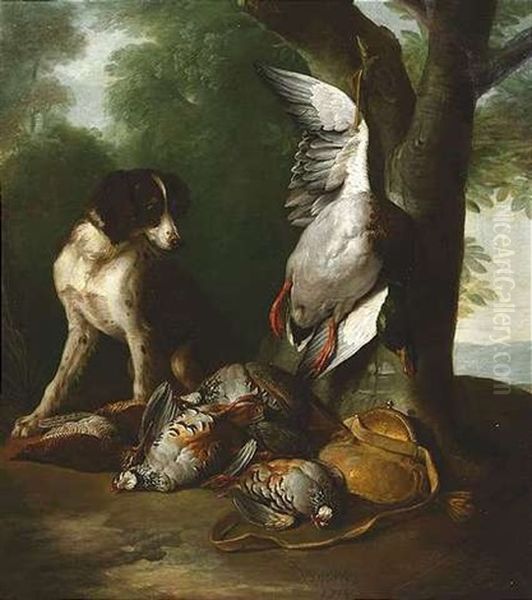 Hund Und Wild Oil Painting by Alexandre Francois Desportes