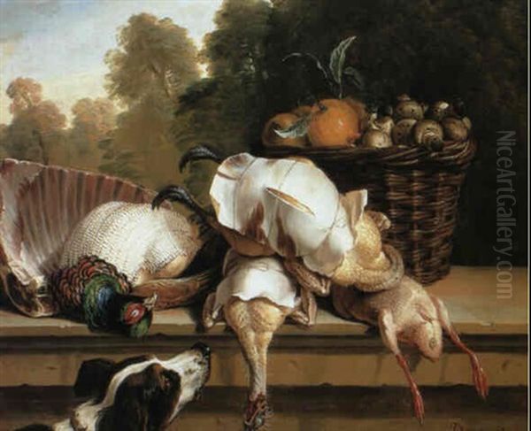 Nature Morte Aux Faisans Et Canards Prepares Oil Painting by Alexandre Francois Desportes