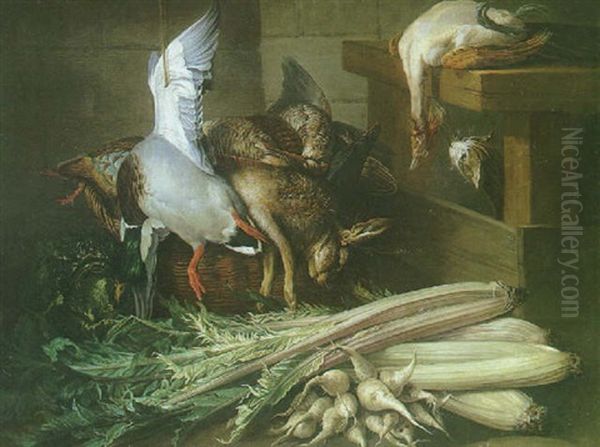 Nature Morte Aux Pieces De Gibier Et Cardons by Claude Francois Desportes