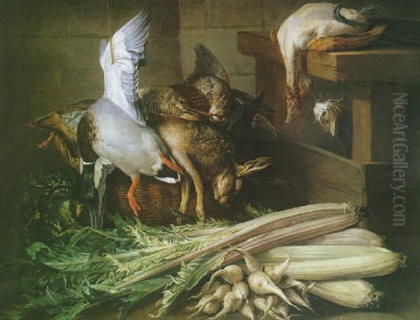 Nature Morte Aux Pieces De Gibier Et Cardons by Claude Francois Desportes