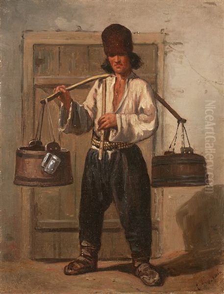 Russischer Kwas-verkaufer Oil Painting by Emile Francois Dessain