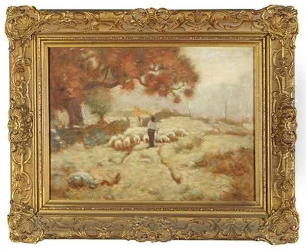 Tending The Flock Oil Painting by Louis Paul Dessar