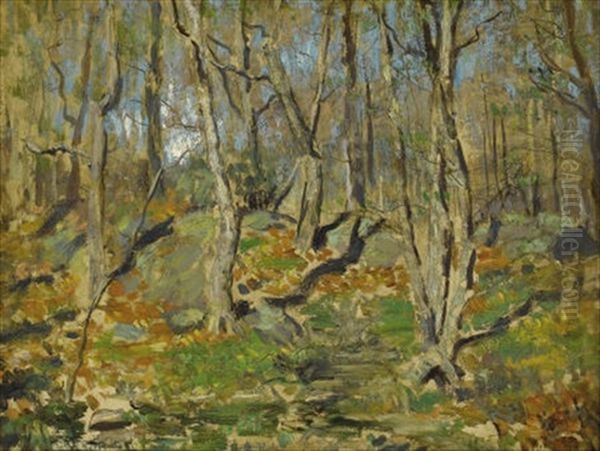 Forest Landscape Oil Painting by Louis Paul Dessar