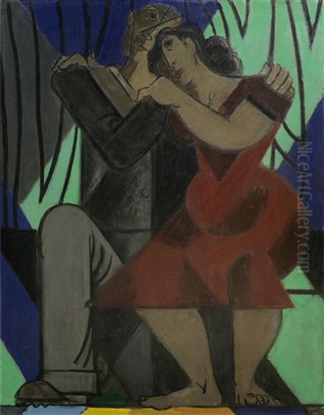 Le Couple Oil Painting by Georges Dessouslavy