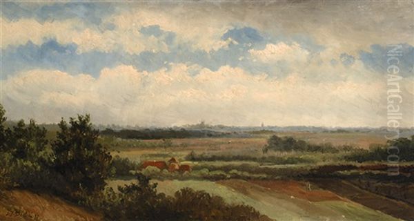 Landscape Oil Painting by Johannes Joseph Destree