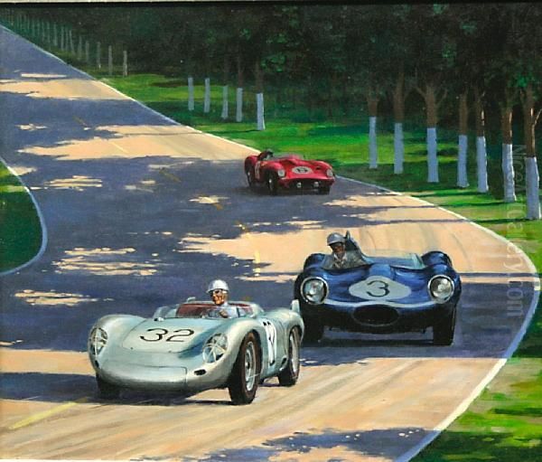 Stout, 'le Mans 1957' Oil Painting by Frederick Scott Archer