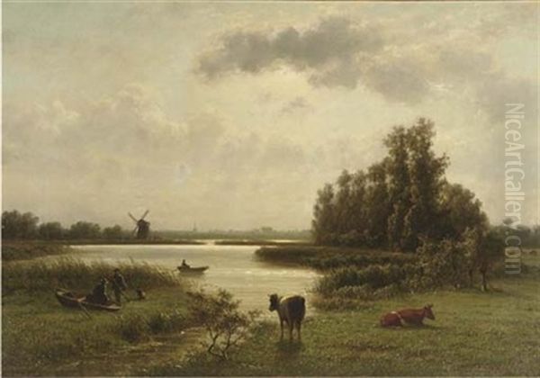 As The Sun Breaks Through Oil Painting by Johannes Joseph Destree