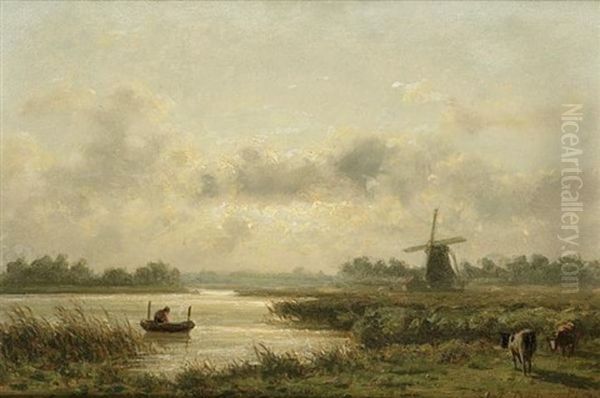 Lac Et Paysage, Hollande Oil Painting by Johannes Joseph Destree