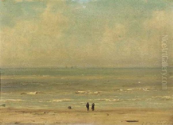 Staring Out Over Sea Oil Painting by Johannes Joseph Destree