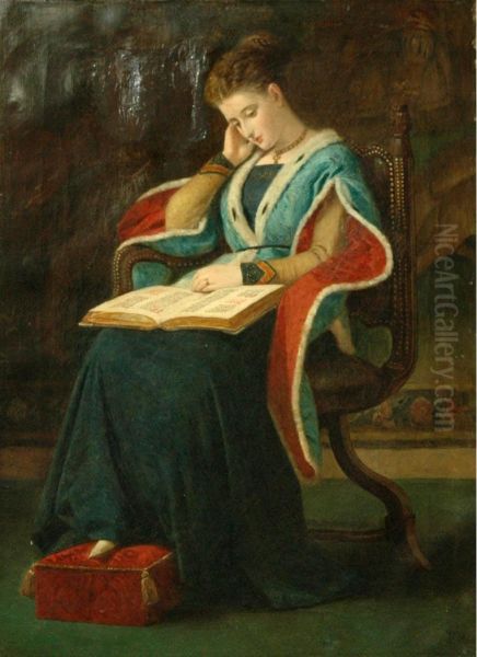 Woman Reading Oil Painting by James Archer