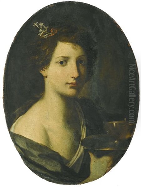 A Young Man Holding A Cup, Possibly Ganymede Oil Painting by Michele Desubleo