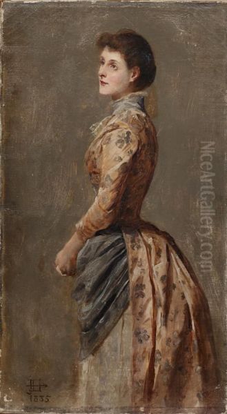 Portrait Study Of A Lady, Three-quarter Length Oil Painting by James Archer