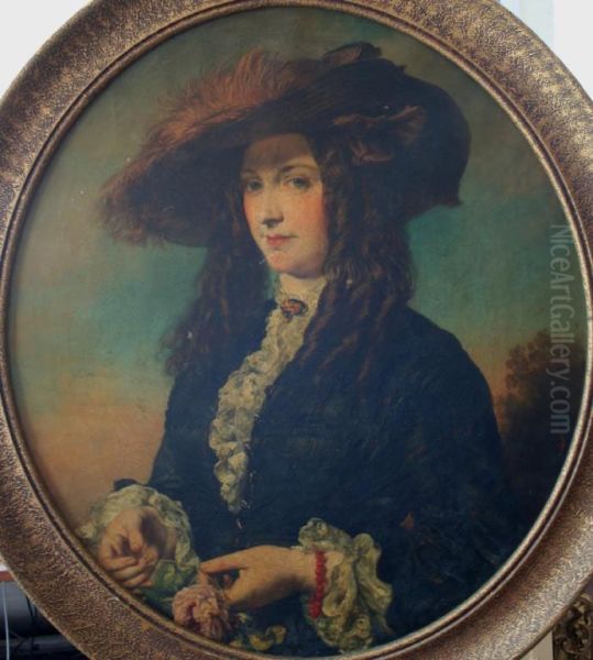 Portrait Of A Lady Oil Painting by James Archer