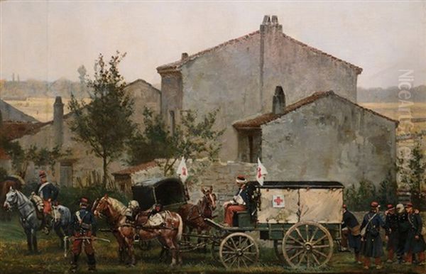 Le General Bourbaki, Commandant La Garde Imperiale, A Cheval, Kepi A La Main (fragment Du Panorama De Rezonville) Oil Painting by Edouard Jean Baptiste Detaille