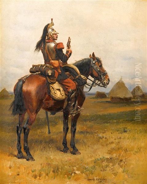 The Vidette Oil Painting by Edouard Jean Baptiste Detaille