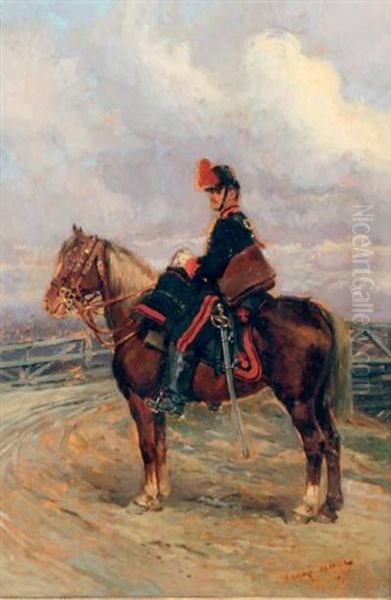 Le Cavalier Oil Painting by Edouard Jean Baptiste Detaille