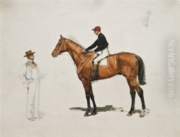 Le Baron Lupin Et Salvator, Vainqueur Du Prix Du Jockey-club Et Du Grand Prix De Paris En 1875 Oil Painting by Edouard Jean Baptiste Detaille