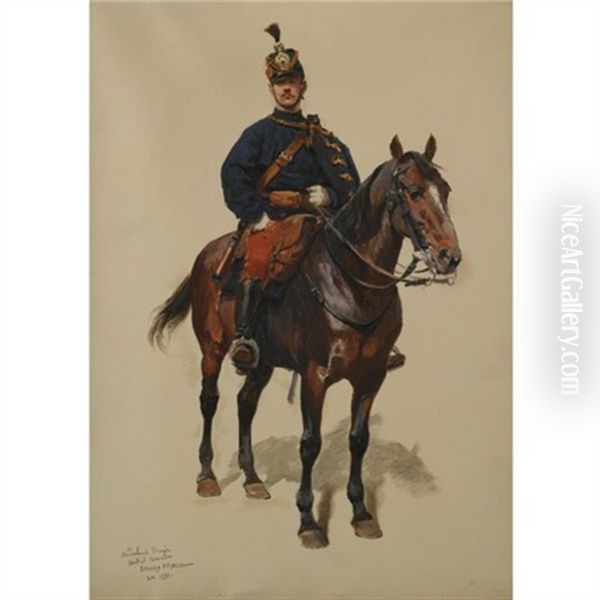 Un Soldat De La Cavalerie Oil Painting by Edouard Jean Baptiste Detaille